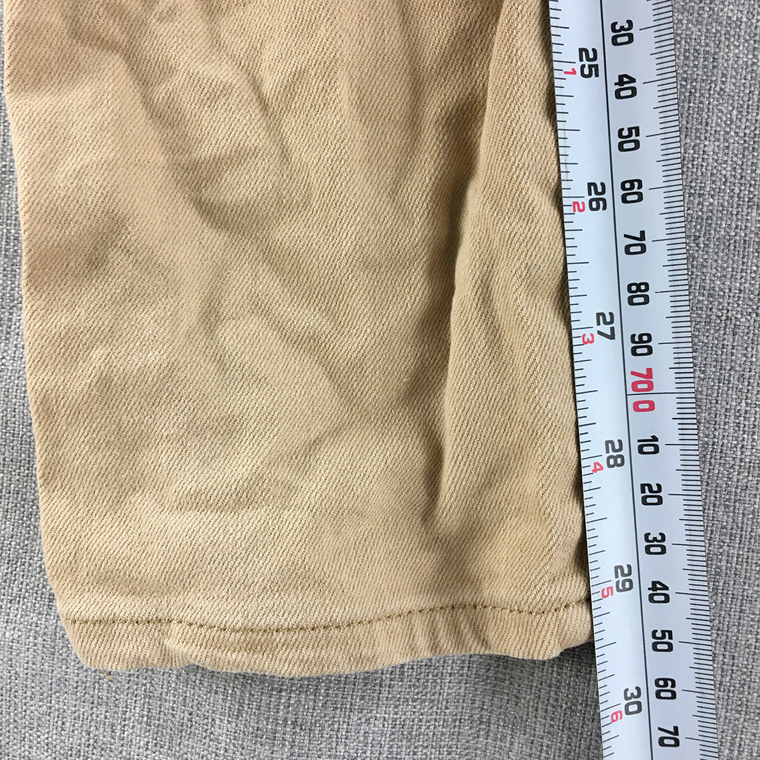 Uniqlo Kids Boys Chino Pants Size 7 - 8 Years Brown Elastic Waist