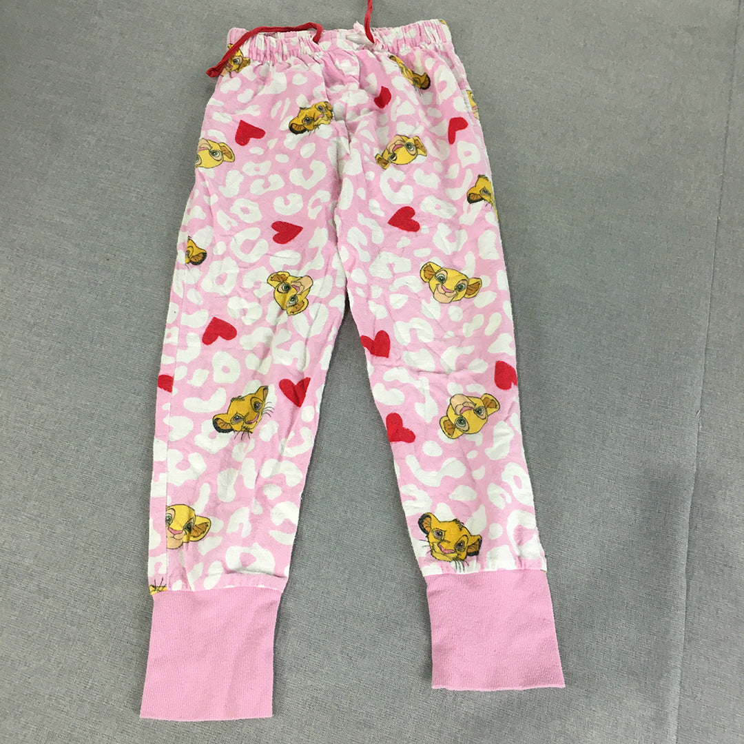 Disney The Lion King Kids Girls Pants Size 10 Pink Drawstring Jogger