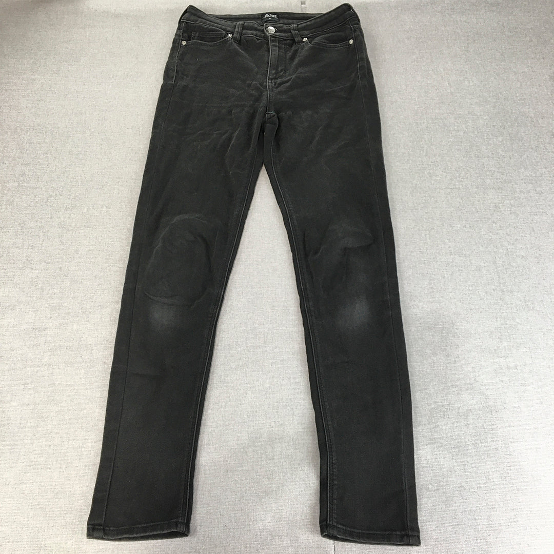 Lee Riders Womens Skinny Jeans Size 10 Black Dark Wash Denim