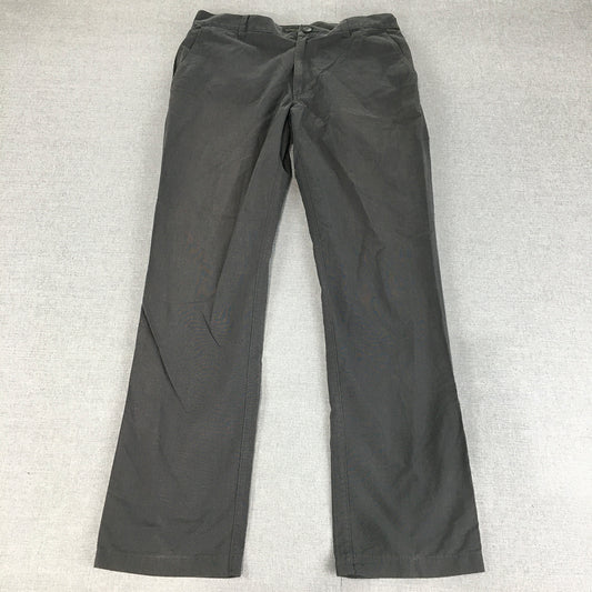 Burnt Umber Mens Pants Size 32 Grey Straight Leg Pockets Trousers