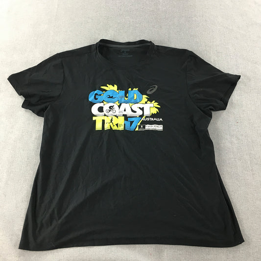 Asics Gold Coast Triathlon 2017 Mens T-Shirt Size XL Black Short Sleeve Running