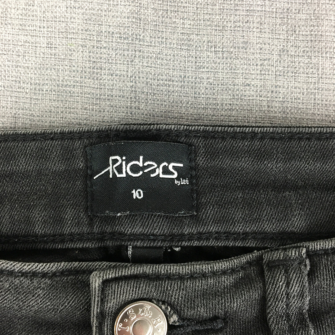 Lee Riders Womens Skinny Jeans Size 10 Black Dark Wash Denim