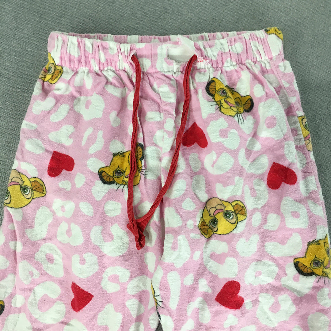 Disney The Lion King Kids Girls Pants Size 10 Pink Drawstring Jogger