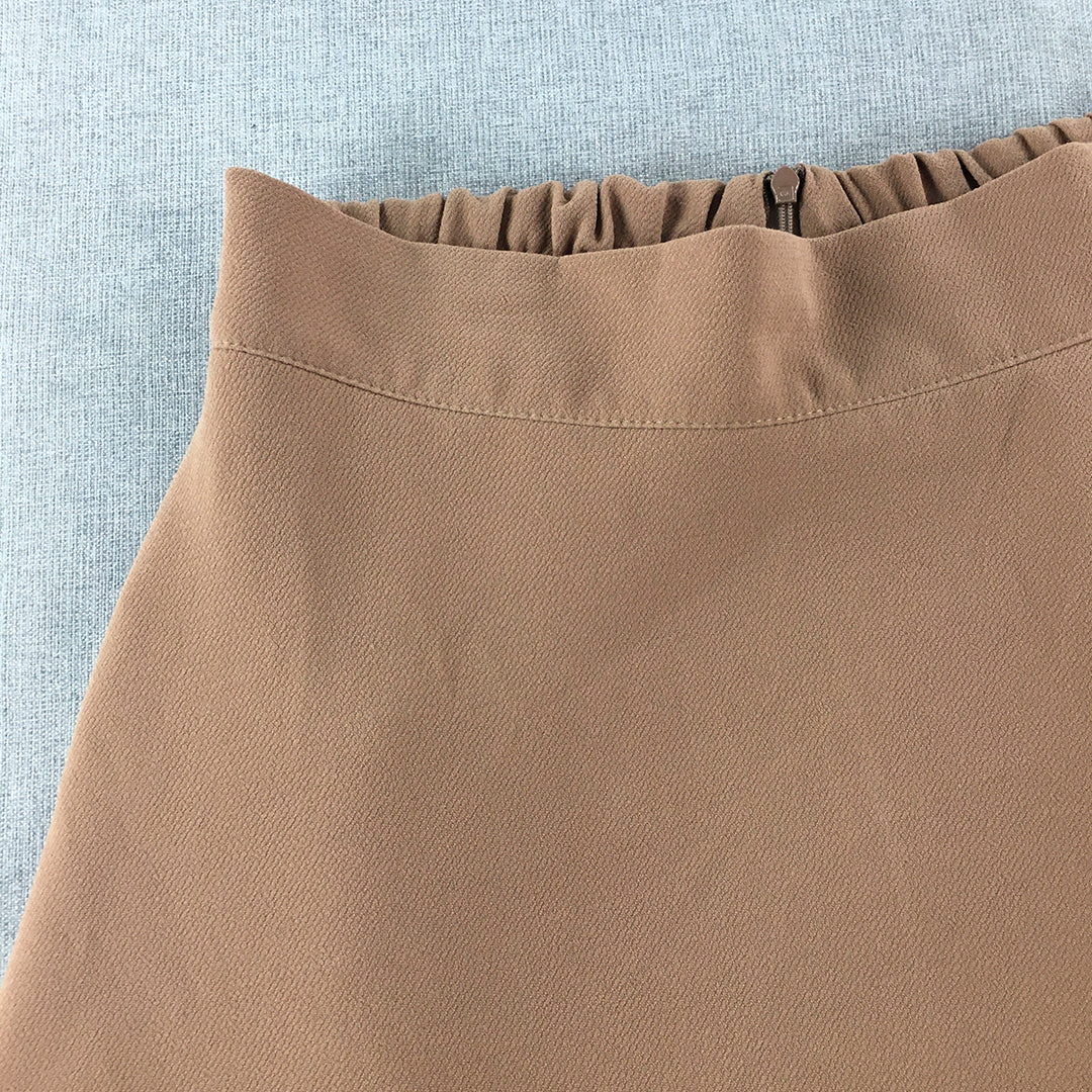 Full House Womens A-Line Skirt Size S Brown Elastic Waist