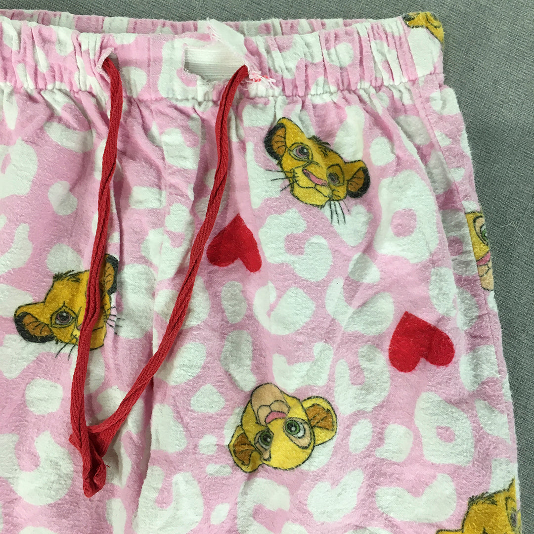 Disney The Lion King Kids Girls Pants Size 10 Pink Drawstring Jogger