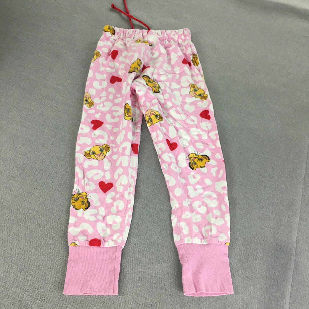 Disney The Lion King Kids Girls Pants Size 10 Pink Drawstring Jogger