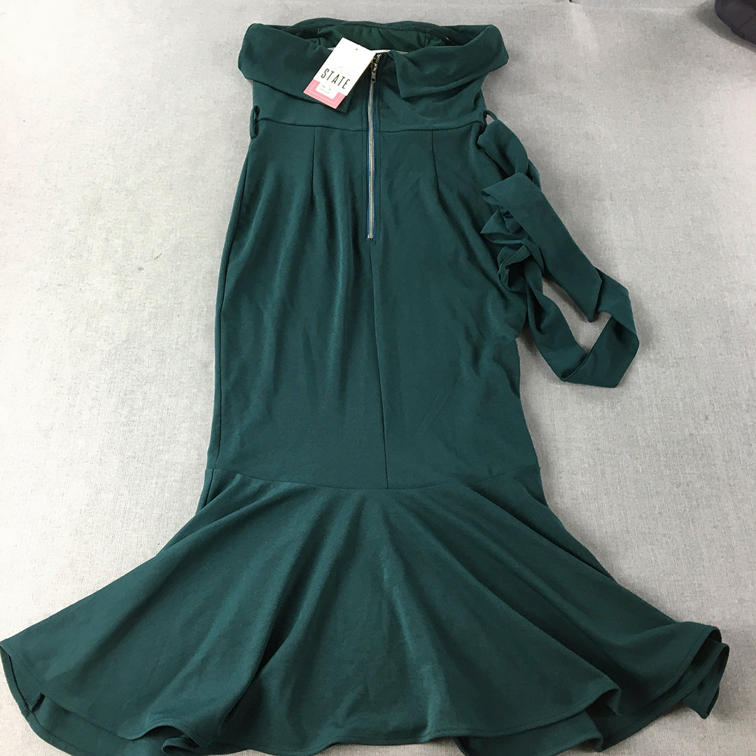 NEW Style State Womens Mermaid Hem Dress Size 8 Jade Green Strapless Stretch