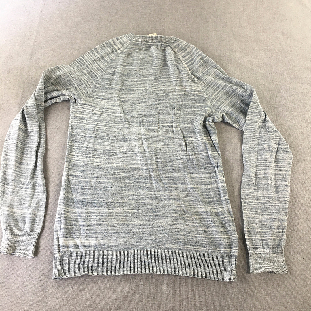 H&M Womens Knit Sweater Size XS Blue Crew Neck Jumper