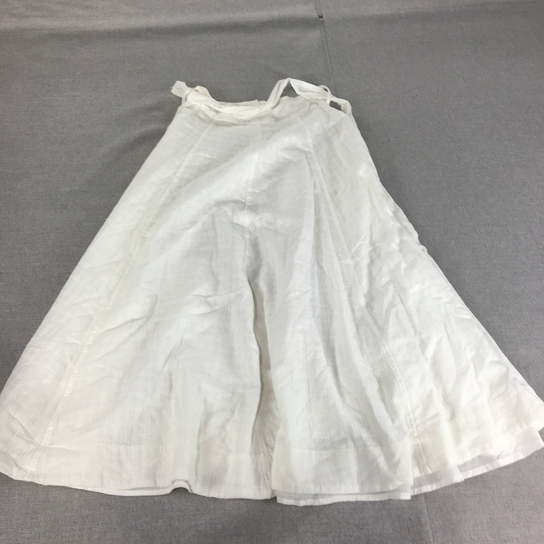 Seed Heritage Womens A-Line Skirt Size XS White Button Up Belted Long