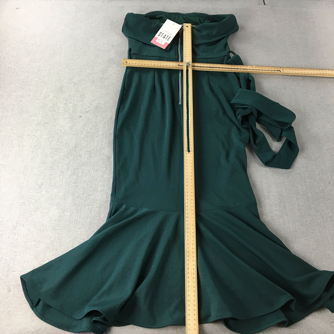 NEW Style State Womens Mermaid Hem Dress Size 8 Jade Green Strapless Stretch