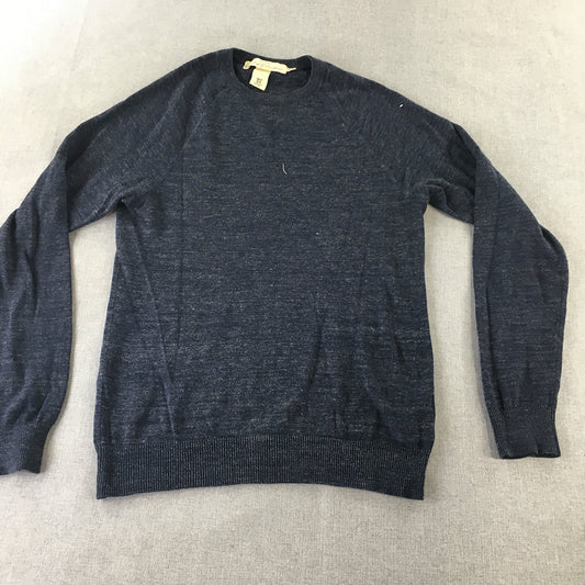 H&M Womens Knit Sweater Size XS Navy Blue Crew Neck Jumper