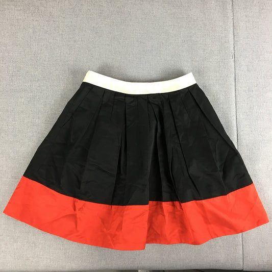 Forever New Womens A-Line Skirt Size 6 Red Black White Pleated Mini