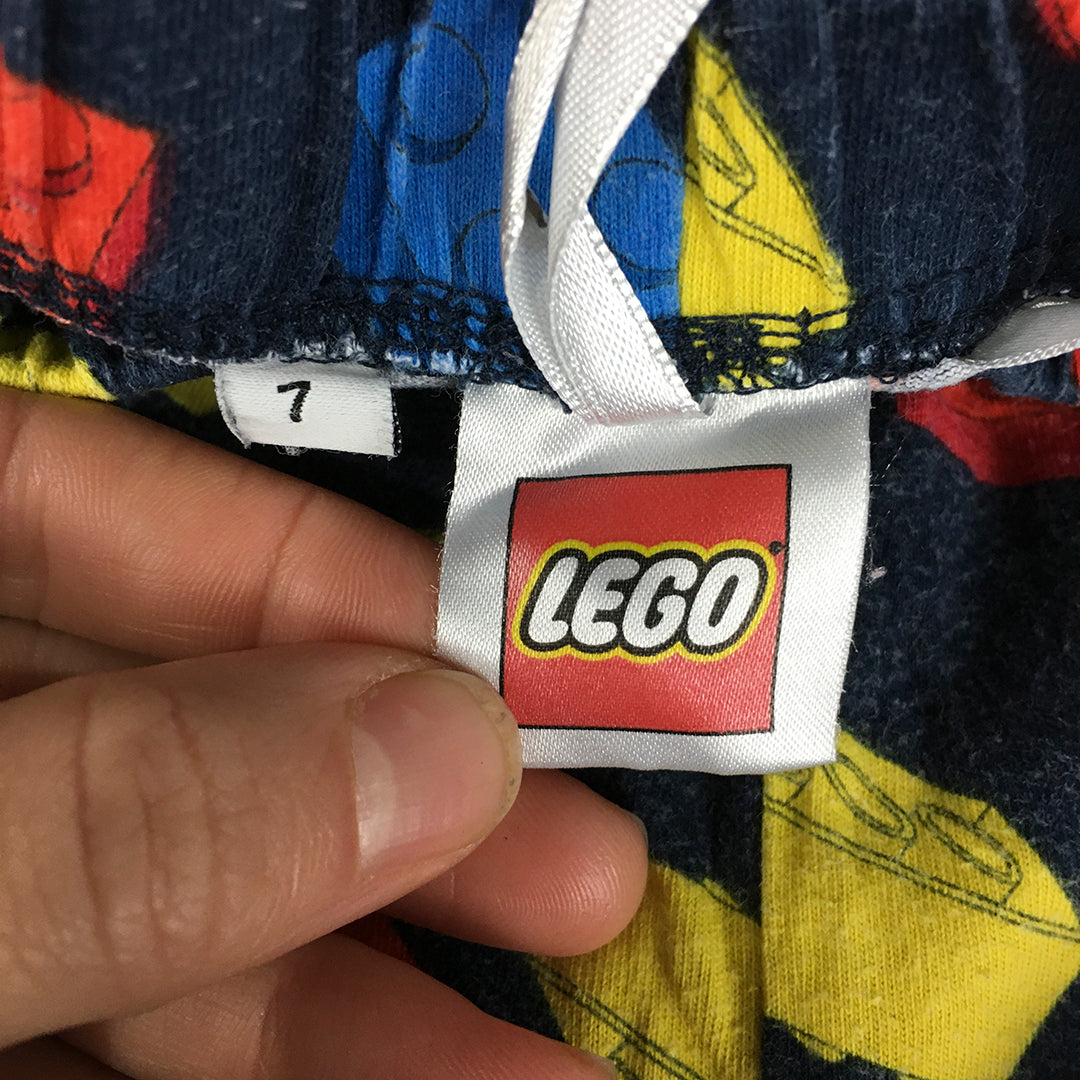 Lego Kids Boys Pants Size 7 Blue Elastic Waist