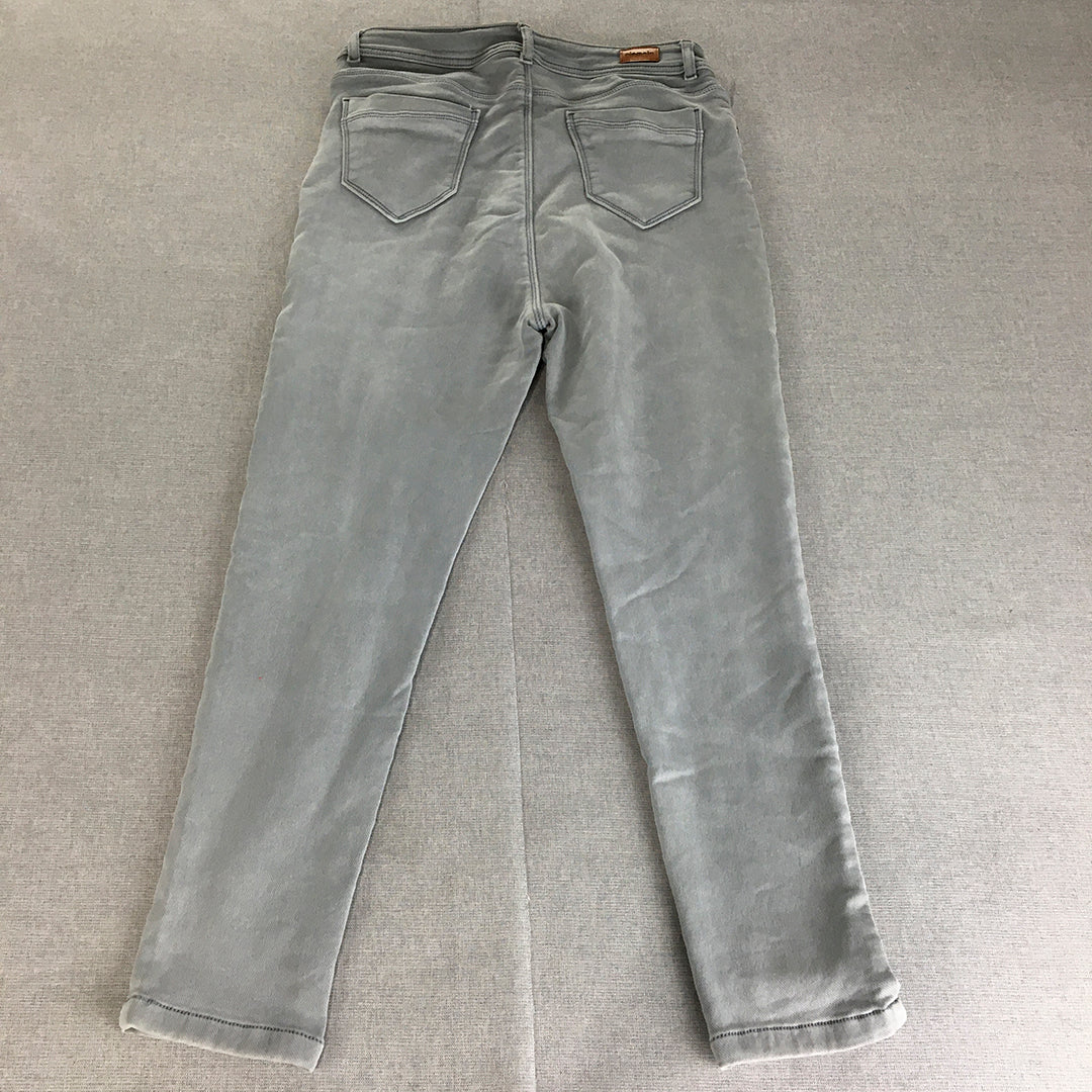 Elomelo Womens Skinny Jeans Size 27 Grey Stretch Denim Light Wash