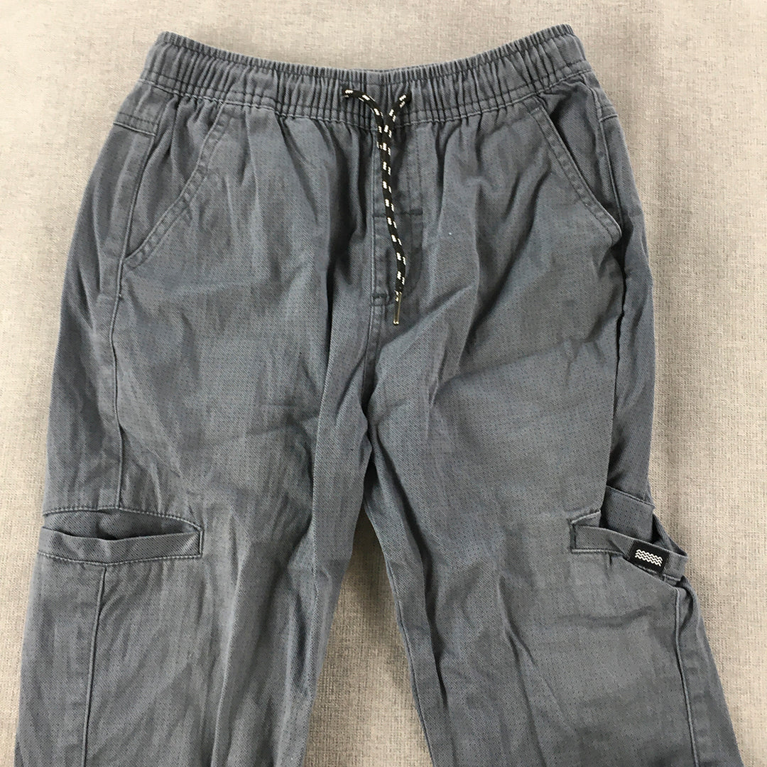 Hot Ocean Kids Boys Jogger Pants Size 10 Blue Utility Cargo Pockets Drawstring