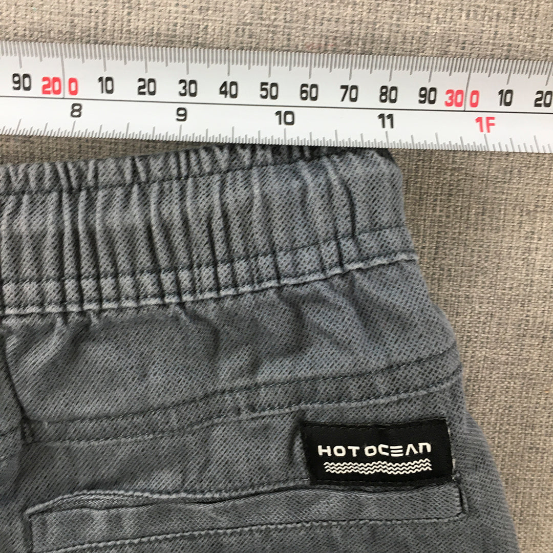 Hot Ocean Kids Boys Jogger Pants Size 10 Blue Utility Cargo Pockets Drawstring