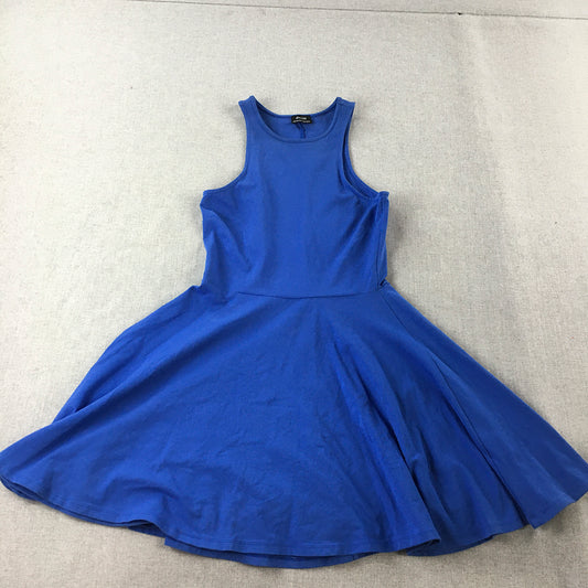 Bardot Womens Mini Dress Size 10 Blue Fit & Flare Sleeveless Stretch