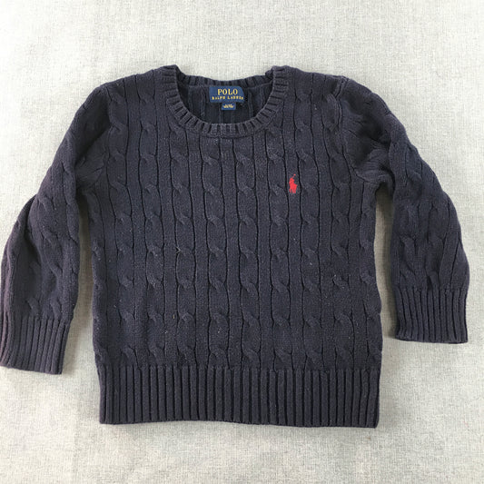 Polo Ralph Lauren Kids Boys Cable Knit Sweater Size 3 Toddler Navy Blue