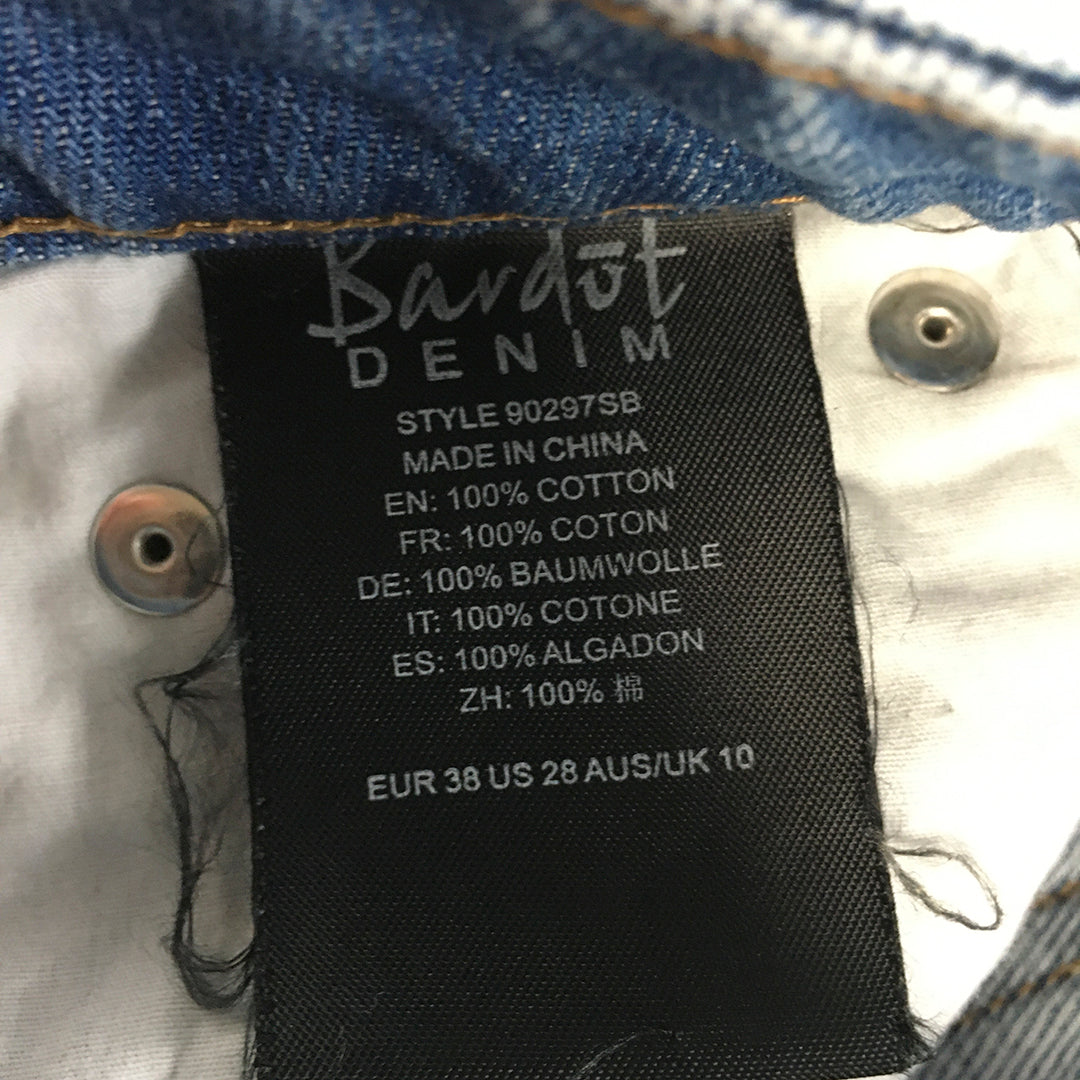 Bardot Womens Denim Skirt Size 10 Blue Raw Hem Mini