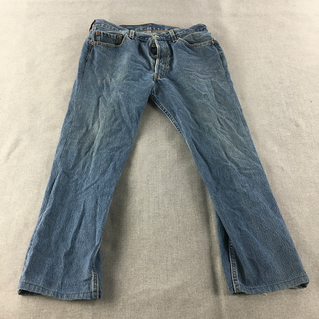 Levi's 501 Mens Jeans Size 34 Blue Straight Leg Denim