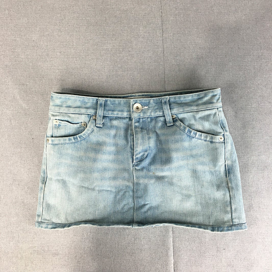 Armani Exchange Womens Denim Mini Skirt Size 6 Light Blue Pockets