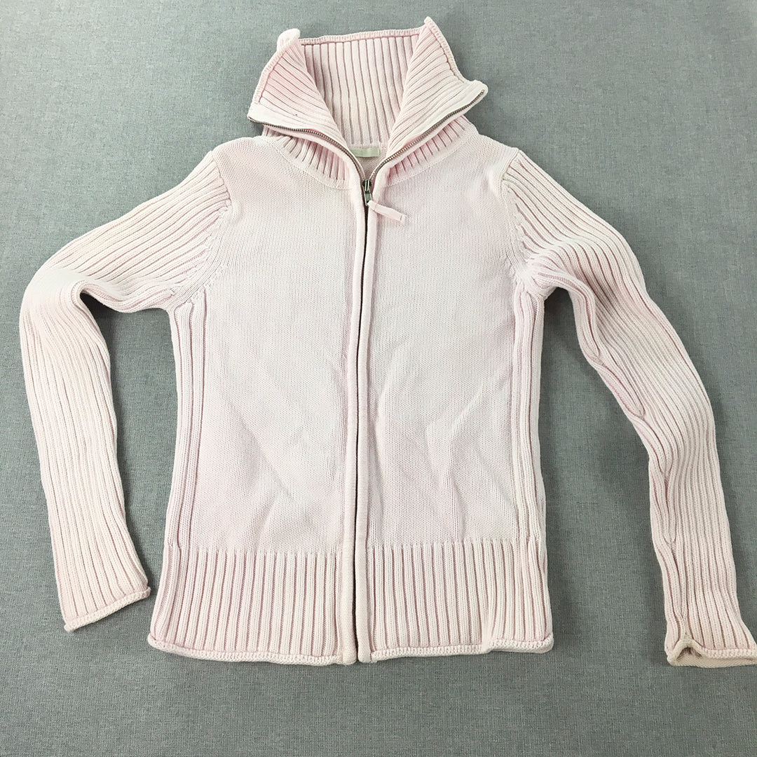 Marks & Spencer Womens Jacket Size 12 Pink Zip-Up Mock Neck Coat