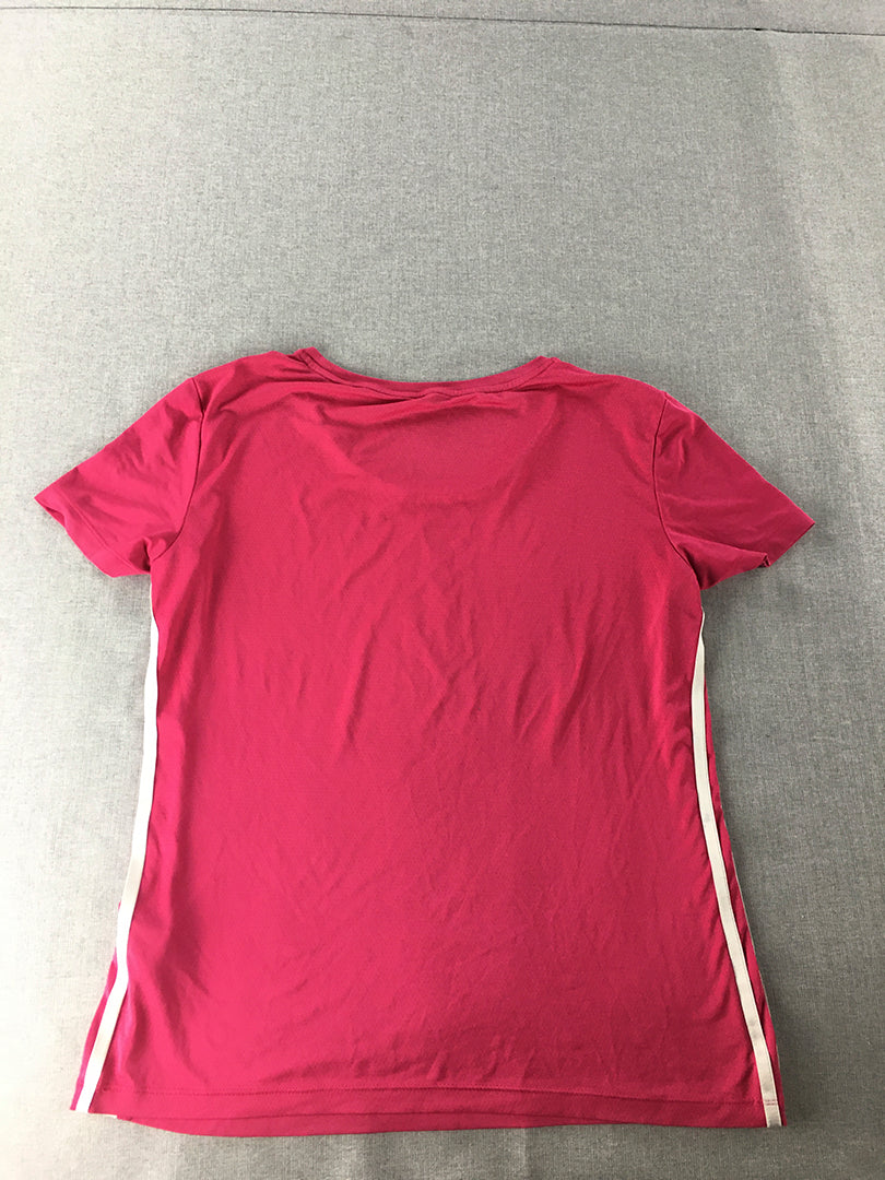 Adidas Womens T-Shirt Size L Pink Short Sleeve Top