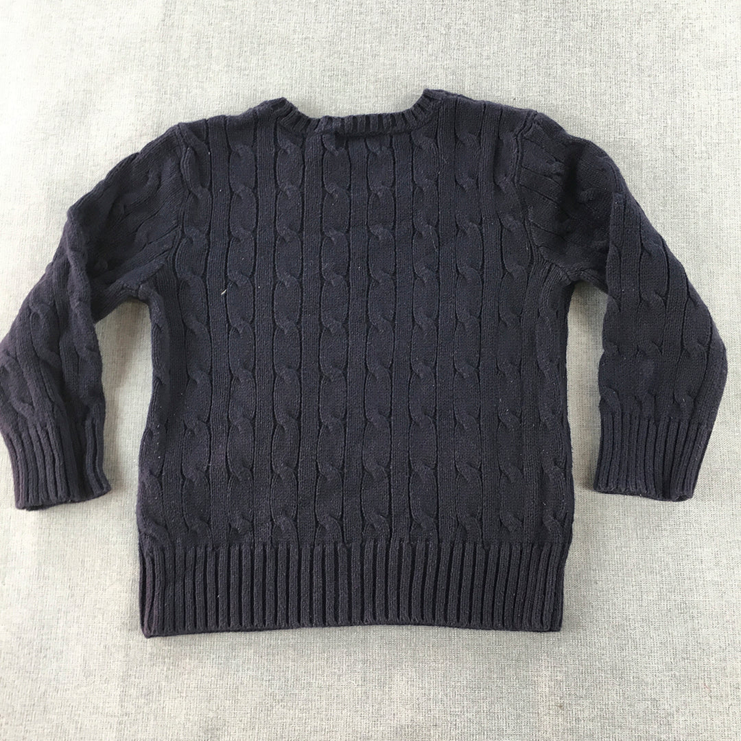 Polo Ralph Lauren Kids Boys Cable Knit Sweater Size 3 Toddler Navy Blue