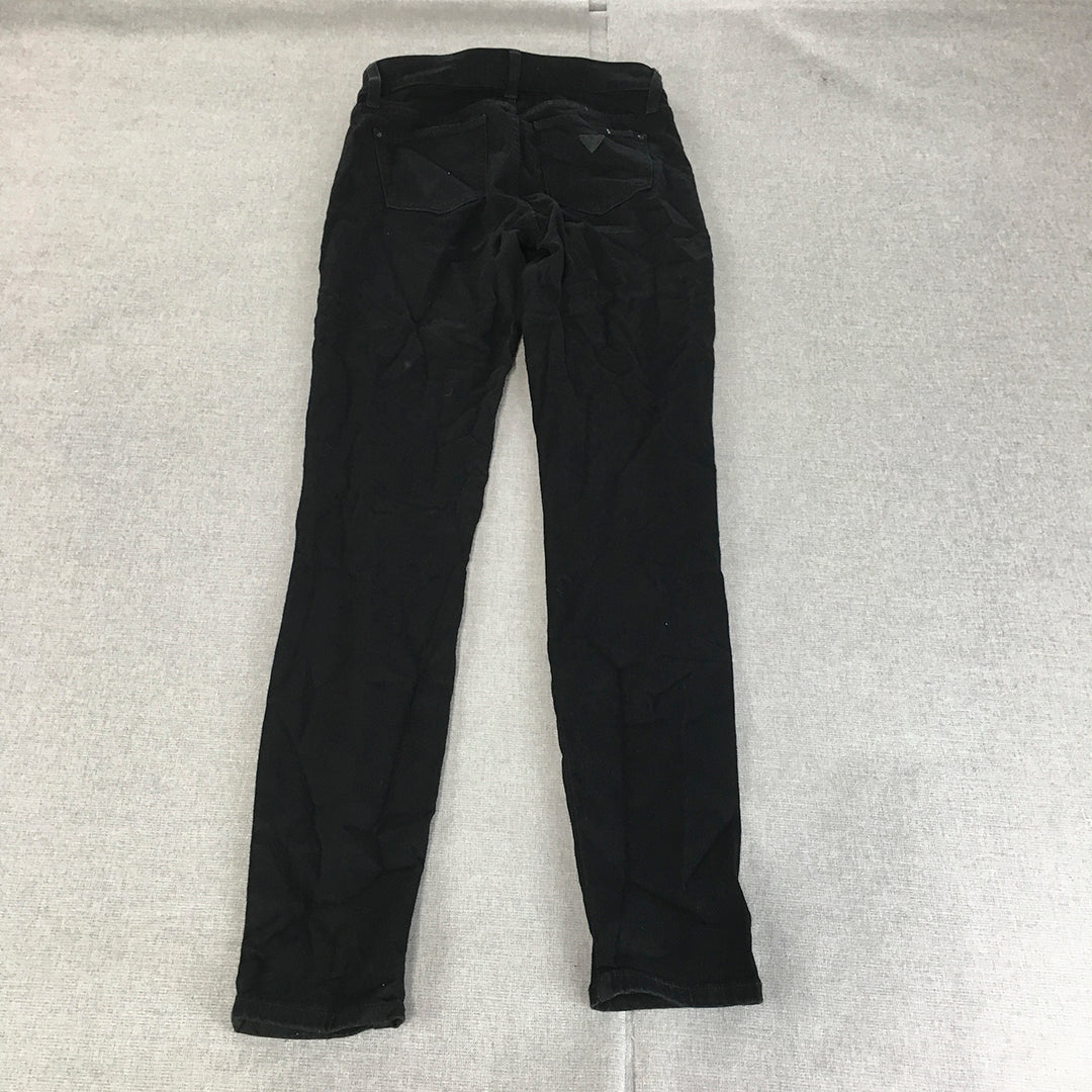 Guess Womens Skinny Jeans Size 25 Black Dark Wash Denim Stretch