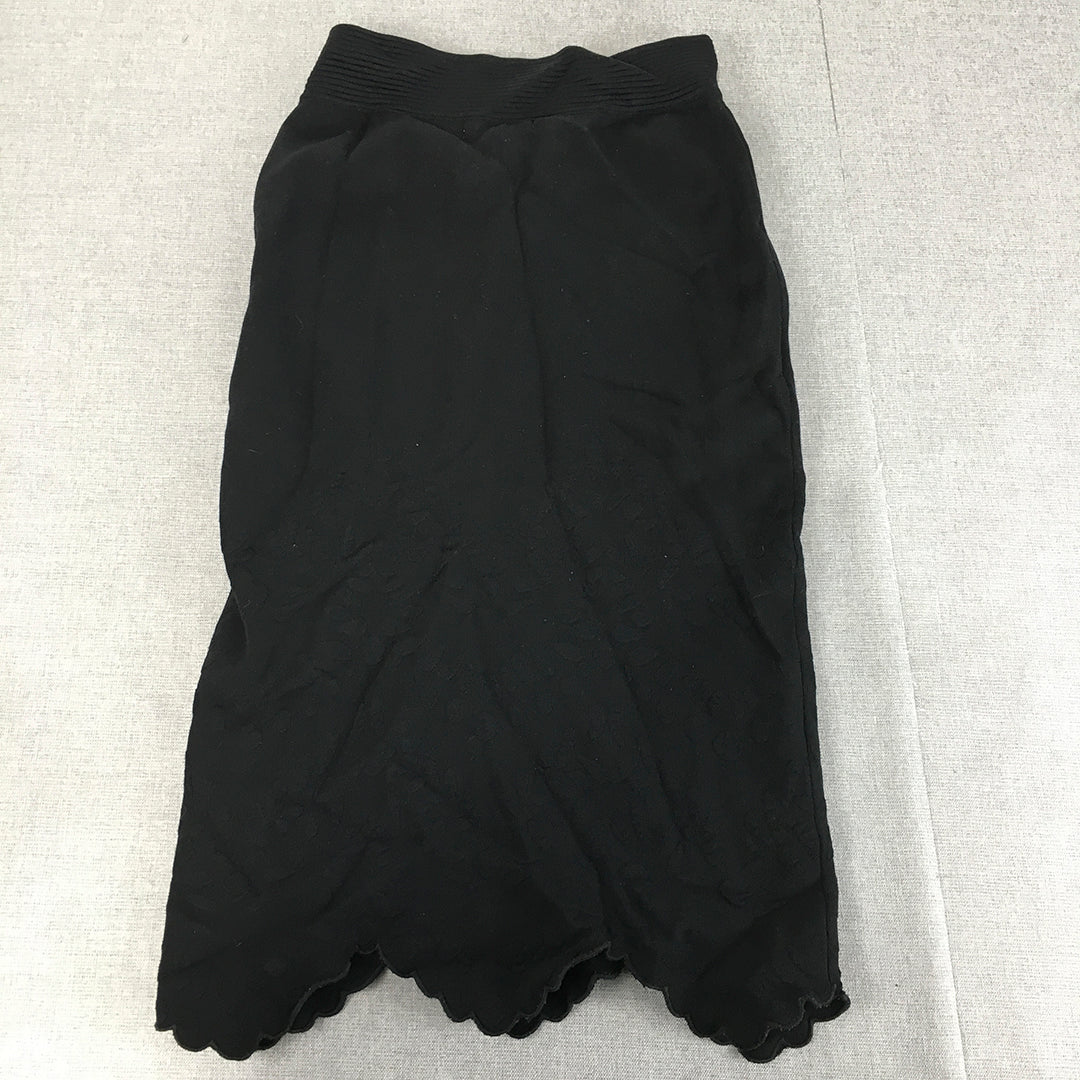 Seed Heritage Womens Knit Skirt Size S Black Straight Pockets