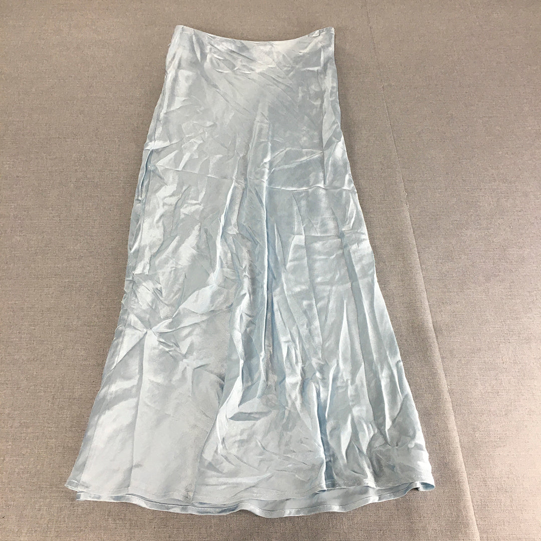 NEW Henne Womens Alba Skirt Size 8 Blue A-Line