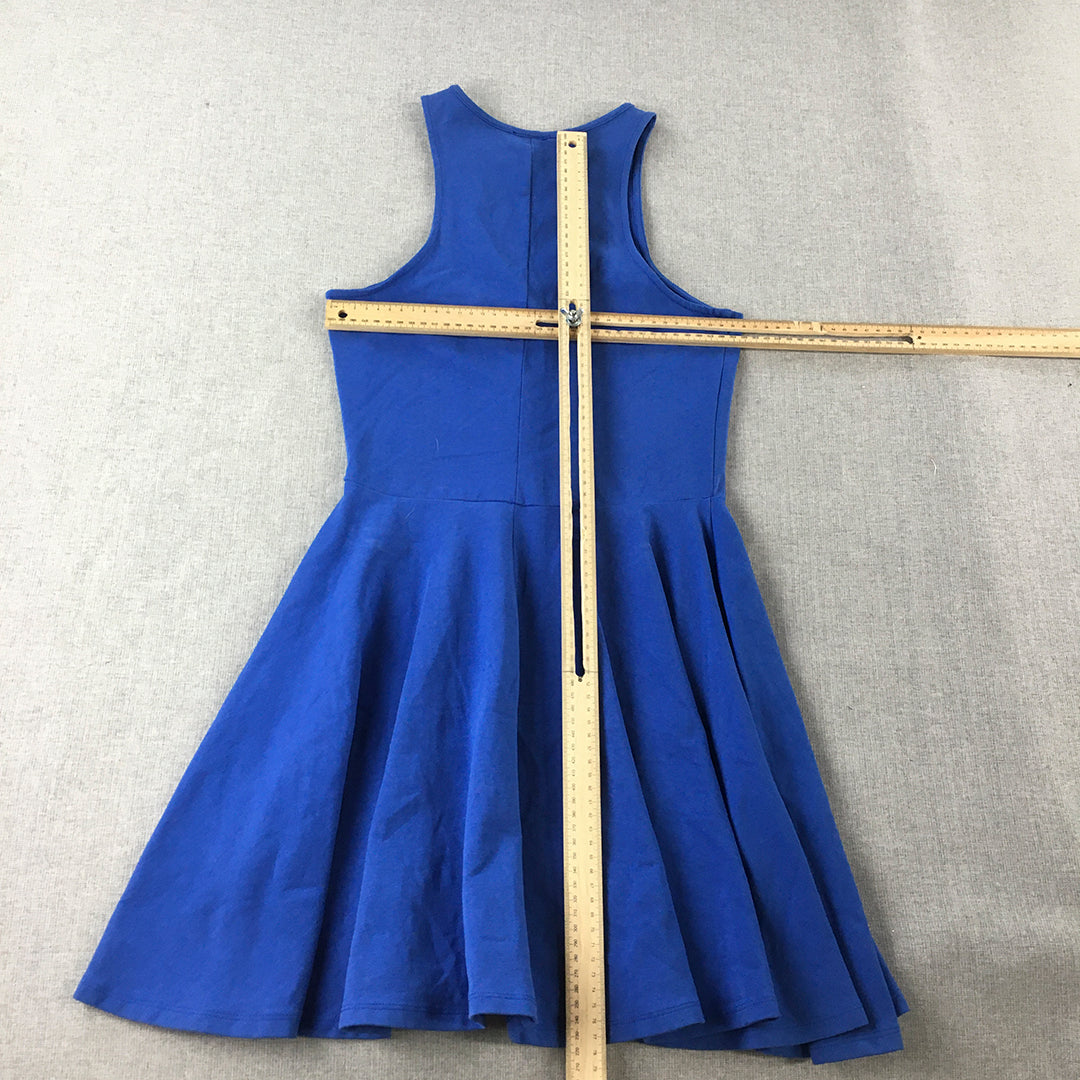 Bardot Womens Mini Dress Size 10 Blue Fit & Flare Sleeveless Stretch