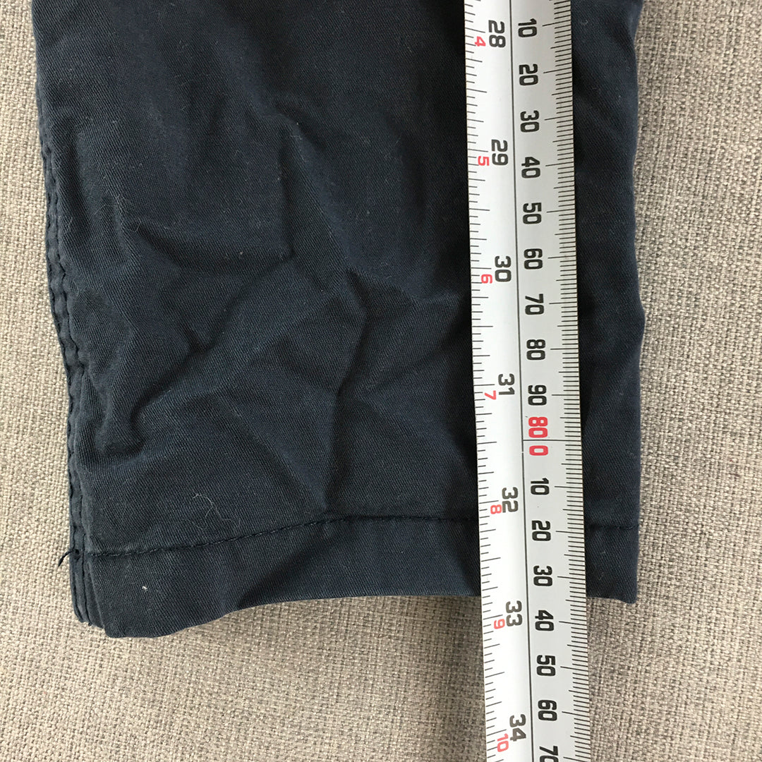 DNMX Kids Boys Chino Pants Size 9 - 10 Years Navy Blue Slim Straight Pockets