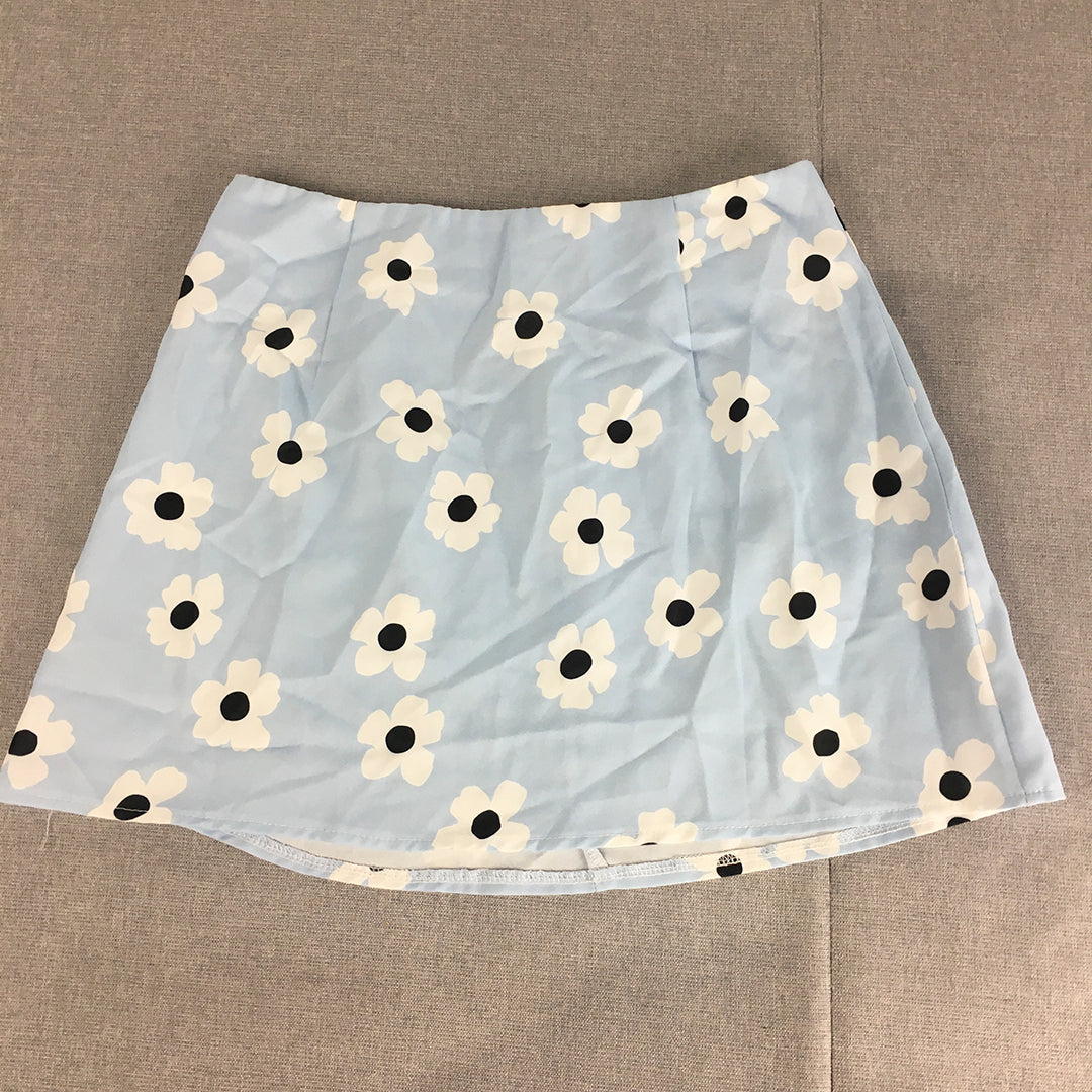 Princess Polly Womens Mini Skirt Size 10 Blue Floral A-Line