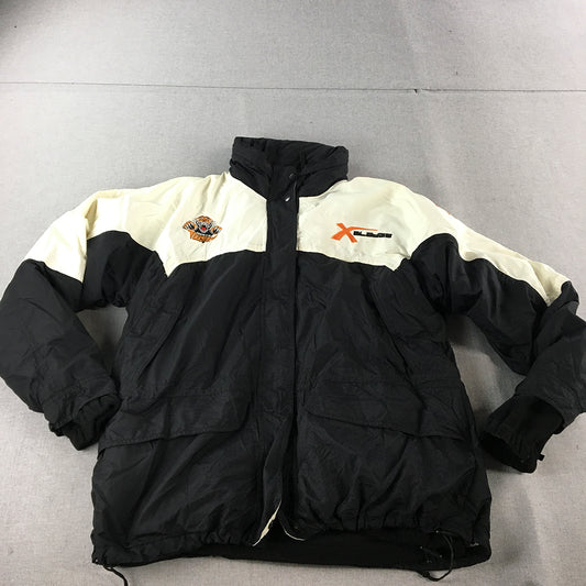 Vintage Wests Tigers Mens Jacket Size M Black White Zip-Up Windbreaker 00s