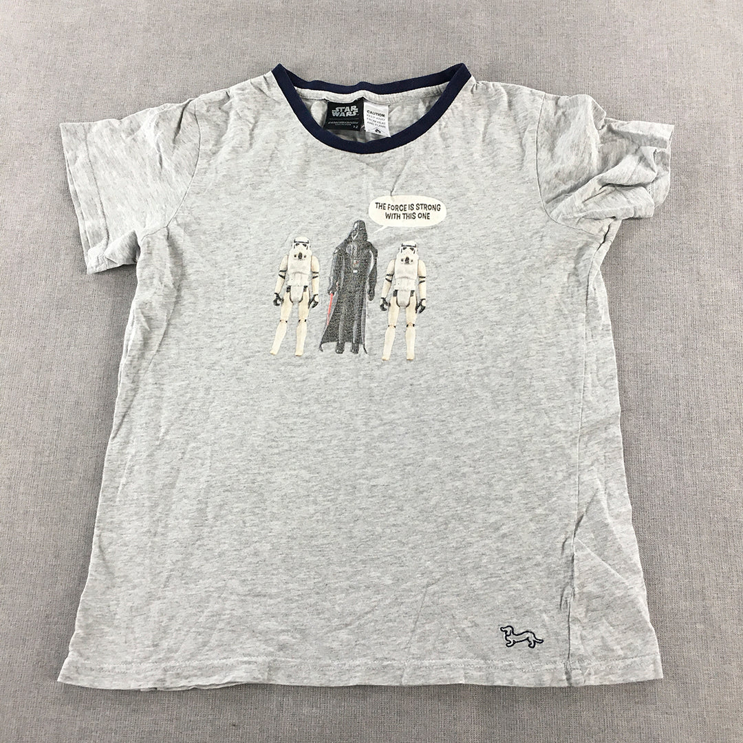 Peter Alexander x Star Wars Kids Boys Sleep Shirt Size 12 Grey Pajama