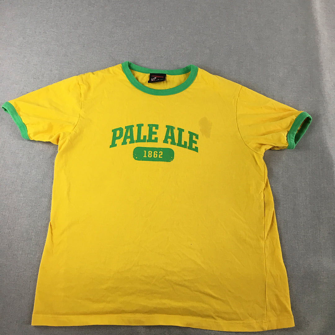 Coopers Pale Ale Mens T-Shirt One-Size (Fits S-M) Yellow Brewery Beer Tee