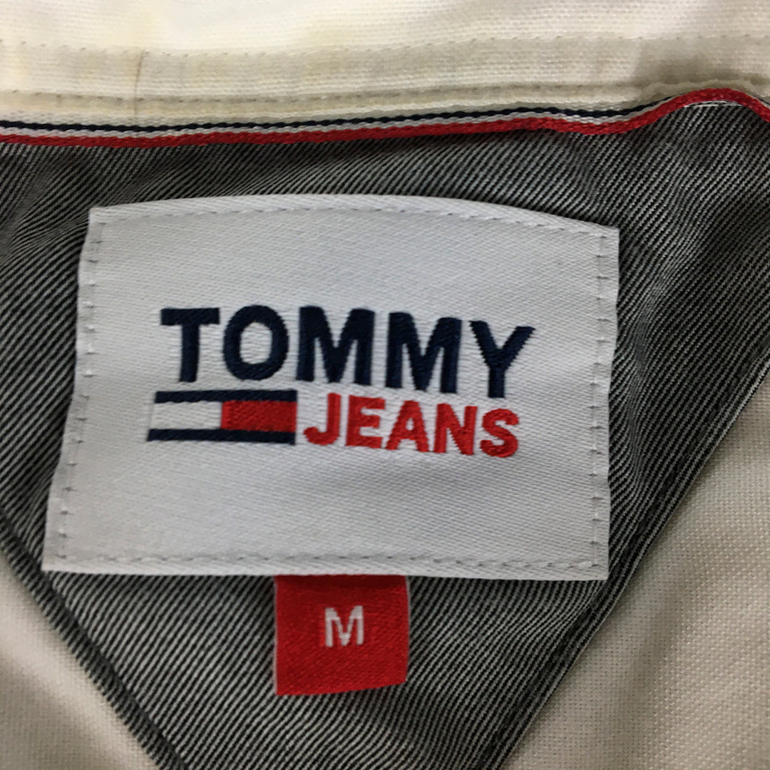 Tommy Hilfiger Jeans Mens Shirt Size M White Logo Button-Up Pockets Long Sleeve