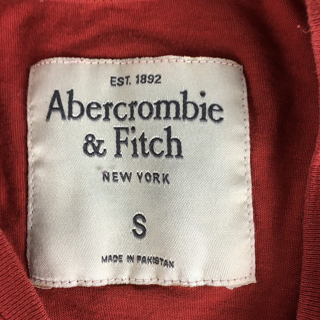 Abercrombie & Fitch Womens T-Shirt Size S Red Big Logo Short Sleeve Top