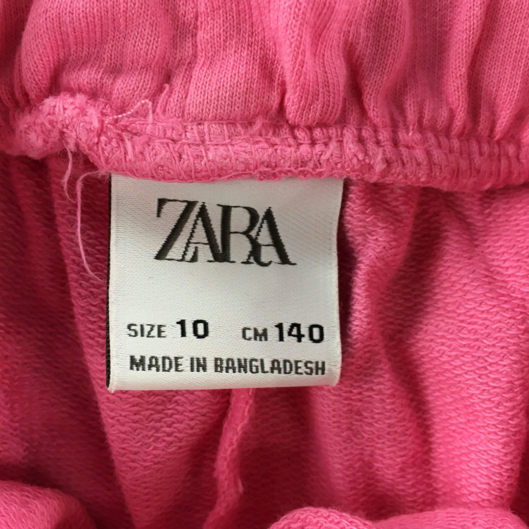 Zara Kids Girls Shorts Size 10 Pink Elastic Waist Pockets Drawstring