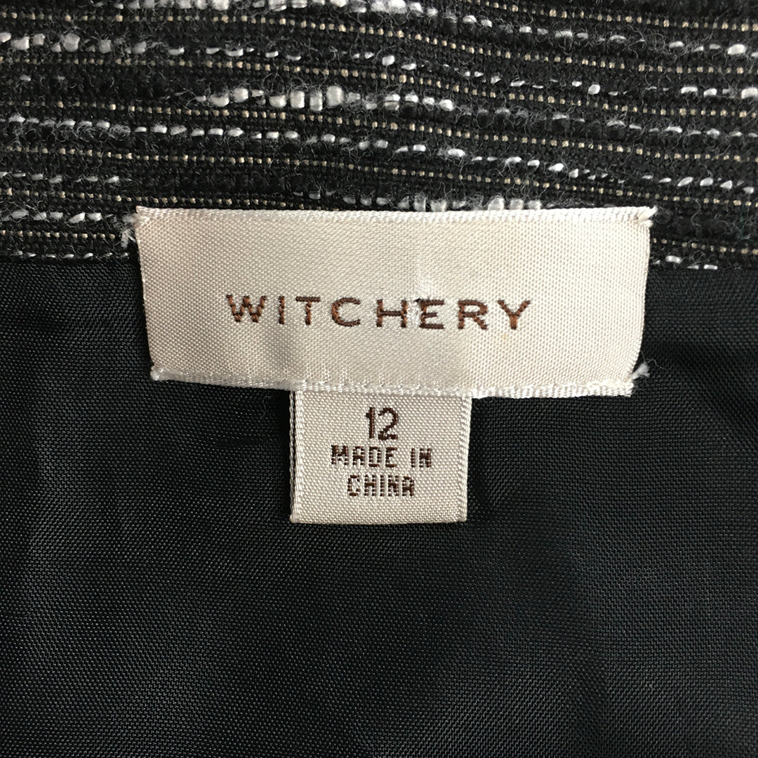 Witchery Womens Mini Skirt Size 12 Black Striped Zips