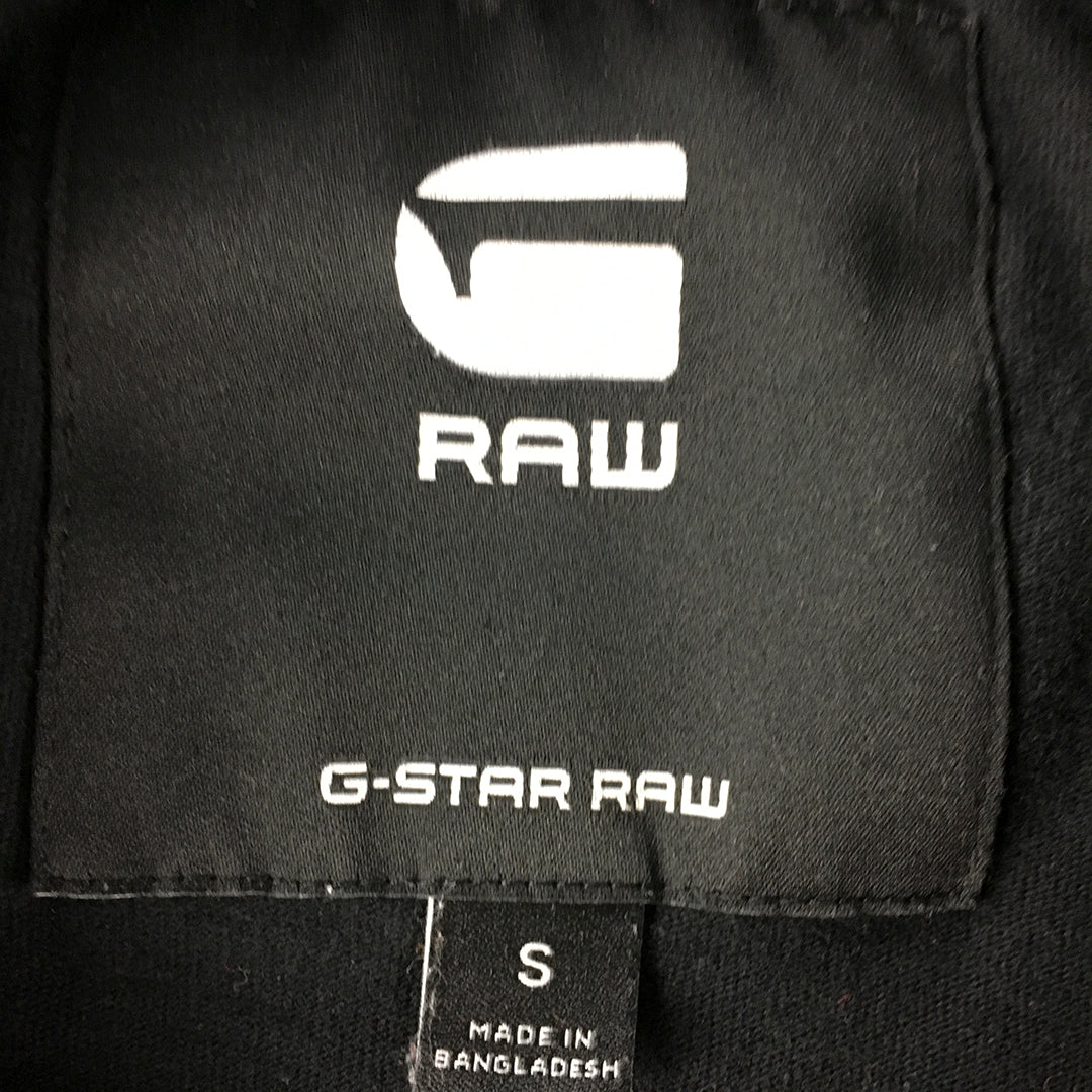 G-Star Raw Mens T-Shirt Size S Black & Camo Green Logo Crew Neck Tee