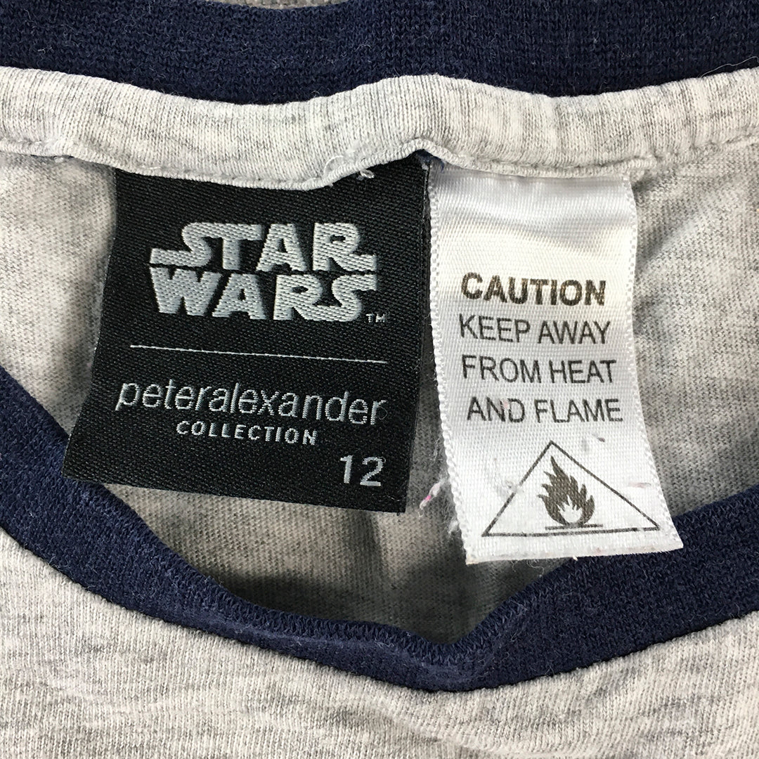 Peter Alexander x Star Wars Kids Boys Sleep Shirt Size 12 Grey Pajama