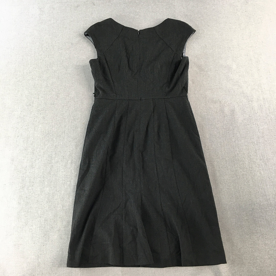 Suits You By Jacqui E Womens Pencil Dress Size 10 Black Sleeveless Midi