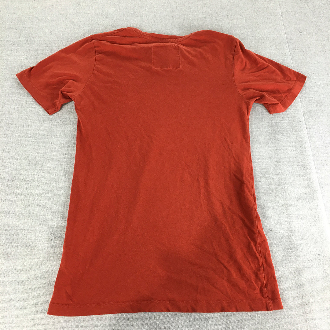 Abercrombie & Fitch Womens T-Shirt Size S Red Big Logo Short Sleeve Top