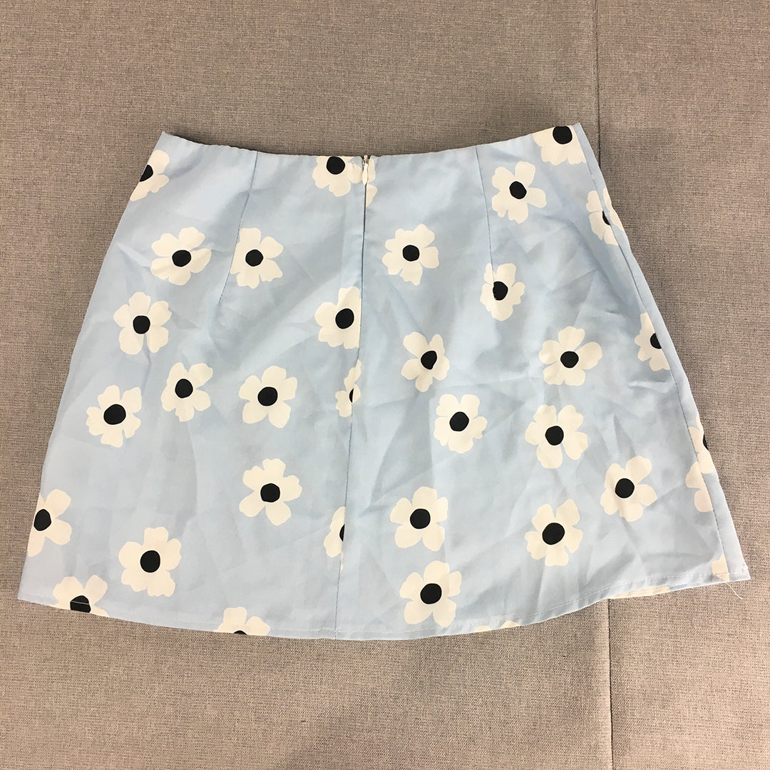 Princess Polly Womens Mini Skirt Size 10 Blue Floral A-Line