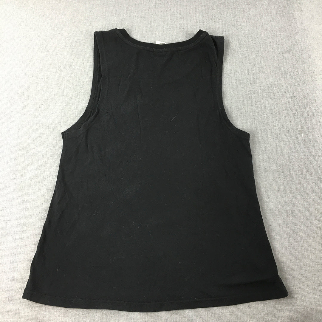 Running Bare Womens Tank Top Size 8 Black Sleeveless Singlet Shirt