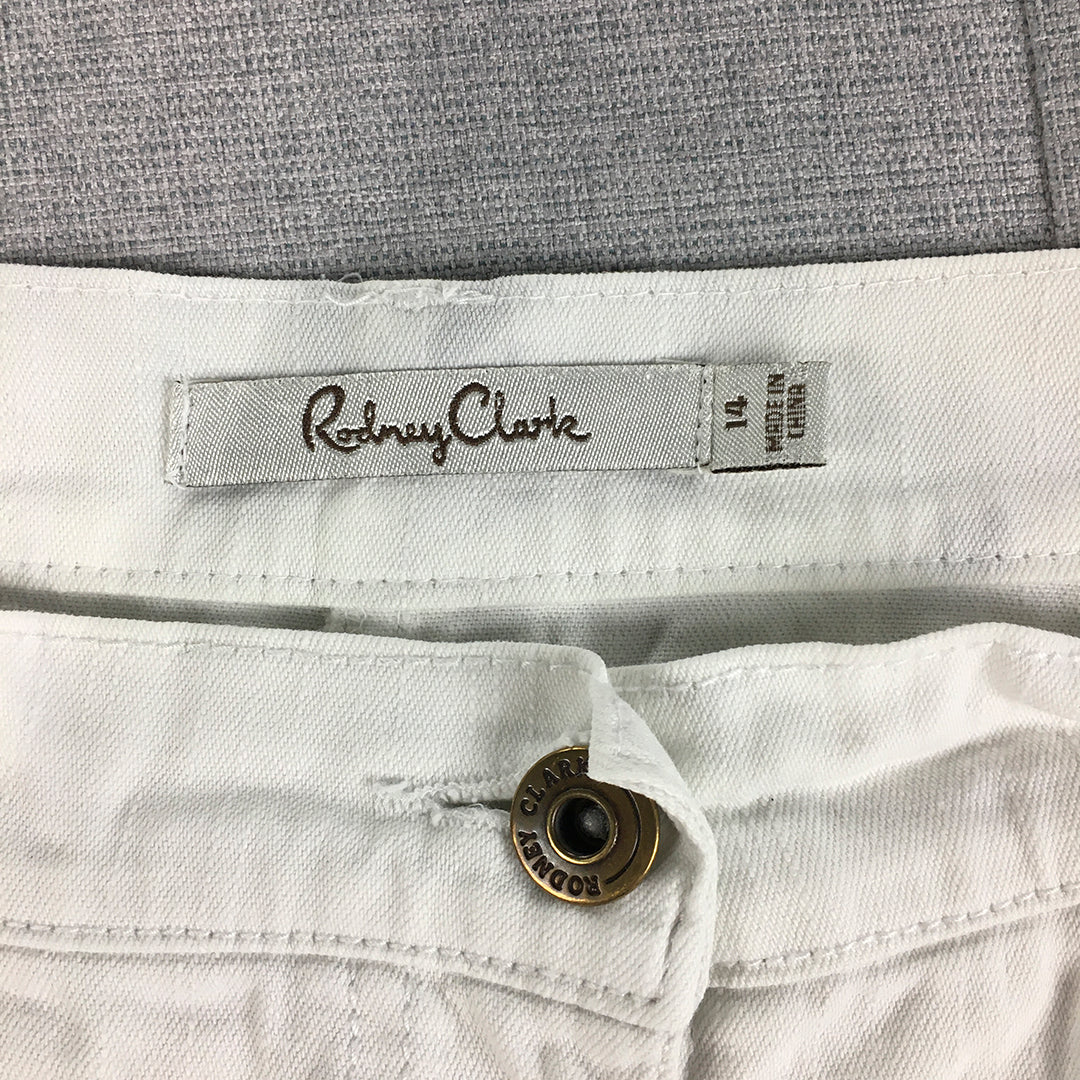 Rodney Clarke Womens Jeans Size 14 White Straight Leg Denim