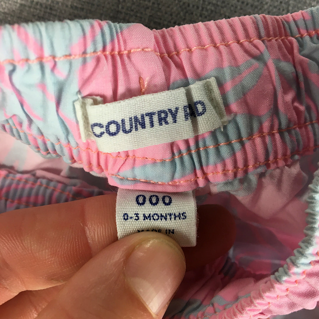 Country Road Baby Shorts Size 000 (0 - 3 Months) Pink Hawaiian Drawstring