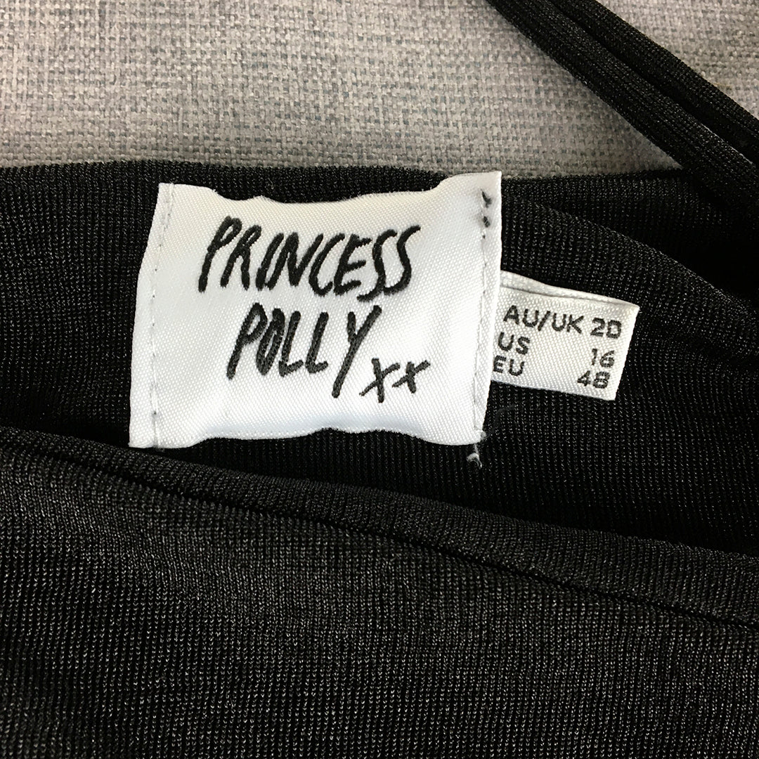 Princess Polly Womens Mini Skirt Size 20 Black Stretch Fabric